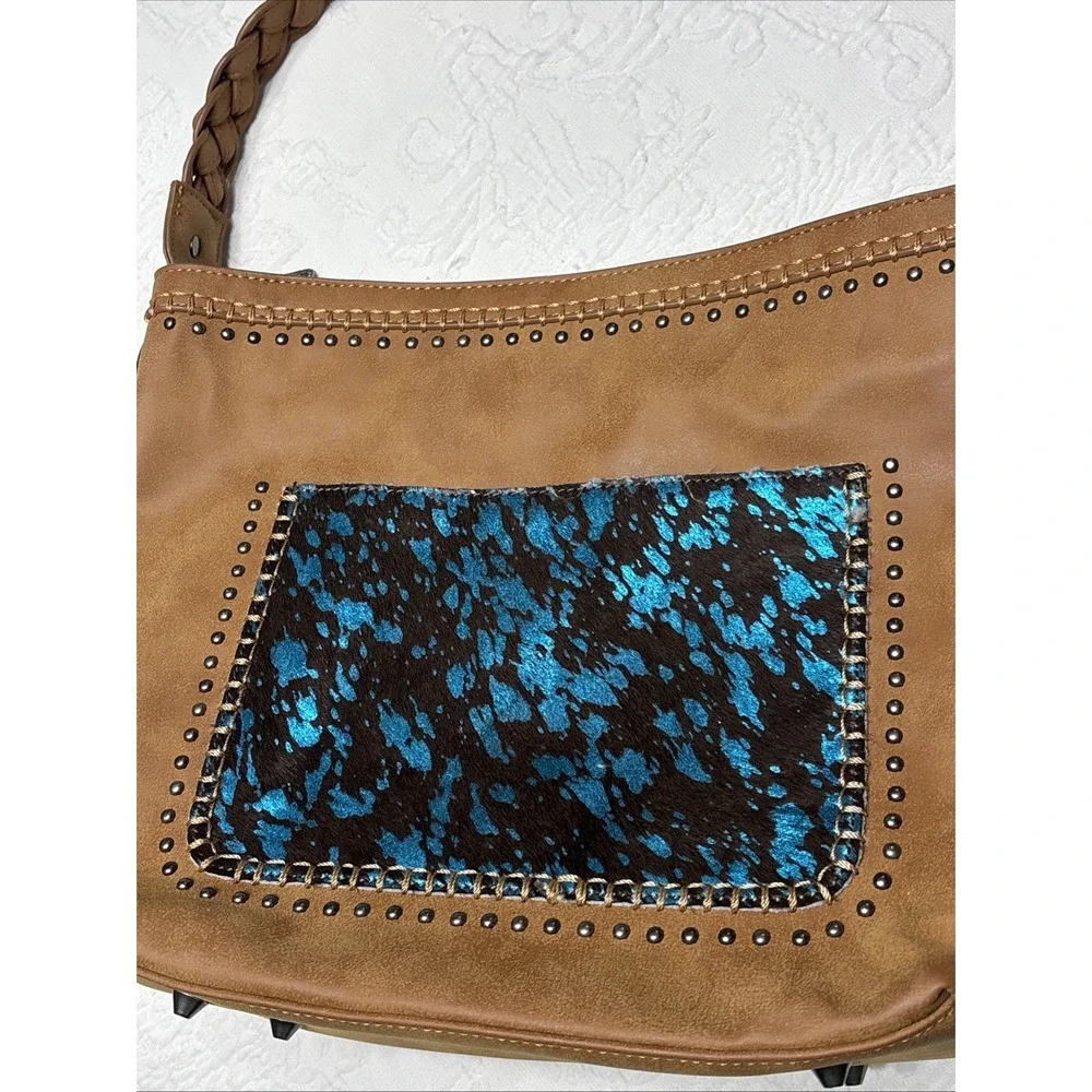 Trinity West Hair-On Leather Concealed Carry Hobo- Camel - Rare Find